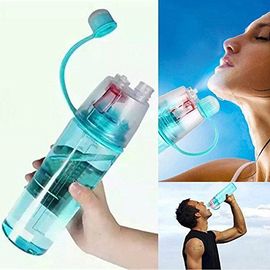 VHFIStj Bouteille deau de Sport avec la Fonction Brumisateur Plastique Gourdes Eau sans BPA Anti-Fuite R/éutilisable Plastique Bouteilles Id/éal pour la Randonn/ée Le Camping Le Voyage