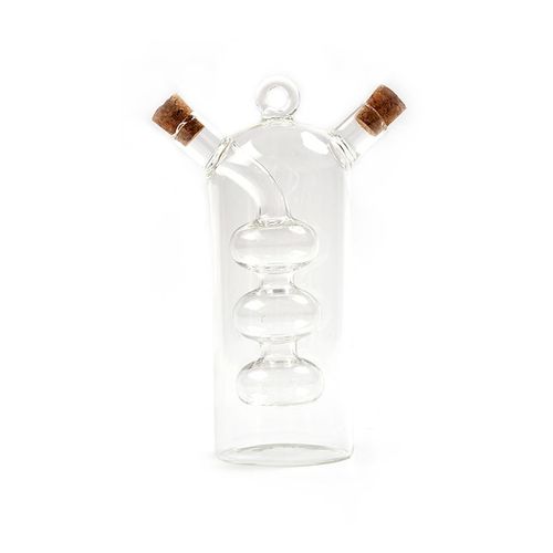 Bouteille En Verre De Vinaigre  Double Couche 2 En 1, Assaisonnement, Lige lev, Carafe  Huile Transparente Scelle, Bouteille D'pices De Cuisine Crative