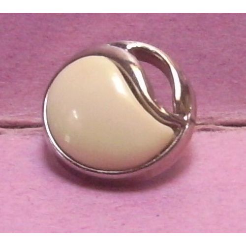 Bouton  Queue Bomb 2 Tons Blanc Chrome - 1 Vague - Rsine - Diamtre 15 Mm