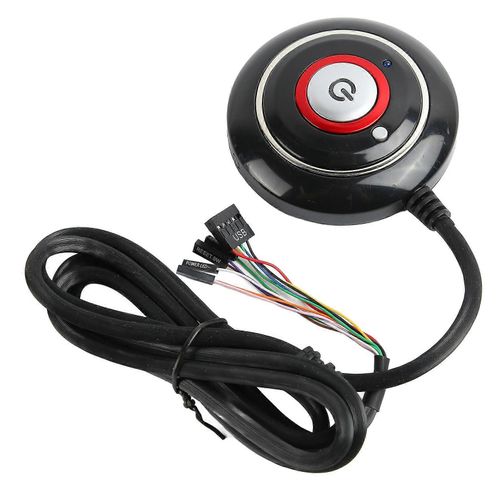 Bouton d'alimentation PC ABS fort poids lger simple installation plug and play PC interrupteur d'alimentation pour Internet Cafe 2 USB