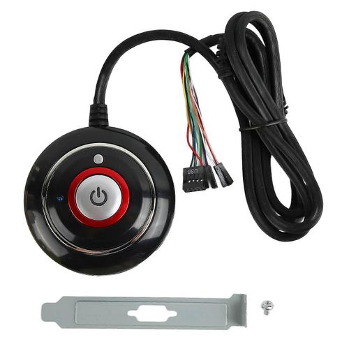 Bouton d'alimentation PC ABS fort poids lger simple installation plug and play PC interrupteur d'alimentation pour Internet Cafe 2 USB