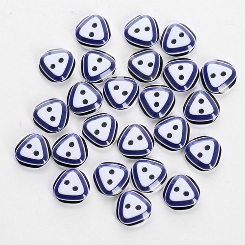 Bouton En Rsine Motif Triangle Rond Bouton Mignon Boutons De Chemise A Deux Boutons Bicolores 24pcs, 01- 01- Motif Triangle Rond 12,5 Mm - Triangle-Peinture
