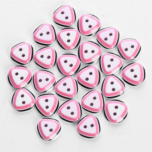 Bouton En Rsine Motif Triangle Rond Bouton Mignon Boutons De Chemise A Deux Boutons Bicolores 24pcs, 02- 02- Motif Triangle Rond 12,5 Mm - Peinture Triangle