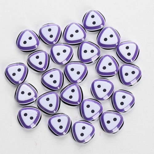 Bouton En Rsine Motif Triangle Rond Bouton Mignon Boutons De Chemise A Deux Boutons Bicolores 24pcs, 04- 04- Motif Triangle Rond 12,5 Mm - Triangle-Peinture