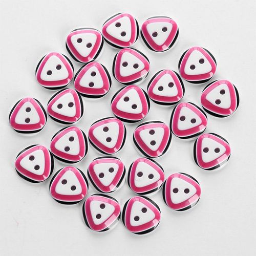 Bouton En Rsine Motif Triangle Rond Bouton Mignon Boutons De Chemise A Deux Boutons Bicolores 24pcs, 05- 05- Motif Triangle Rond 12,5 Mm - Peinture Triangle