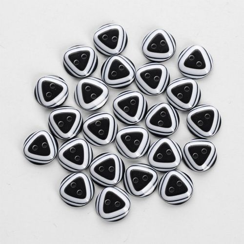 Bouton En Rsine Motif Triangle Rond Bouton Mignon Boutons De Chemise A Deux Boutons Bicolores 24pcs, 06- 06- Motif Triangle Rond 12,5 Mm - Triangle-Peinture