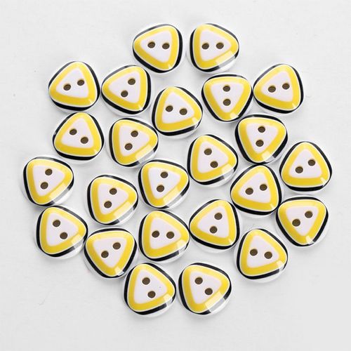 Bouton En Rsine Motif Triangle Rond Boutons Mignons Boutons De Chemise A Deux Boutons Bicolores 24pcs, 03- 03- Motif Triangle Rond 12,5 Mm - Triangle-Peinture