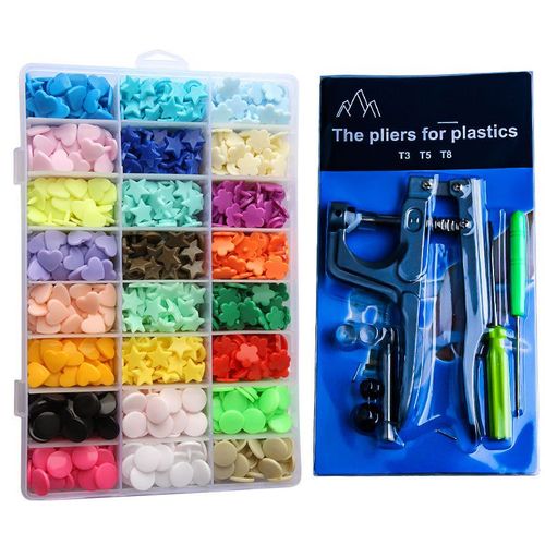 Bouton-Pression T5 En Rsine Plastique Colore, Vtements Pour Enfants, Bavoir Pour Bb, Outil D'Installation De Boutons Faits  La Main, Ensemble De Pinces  Presser