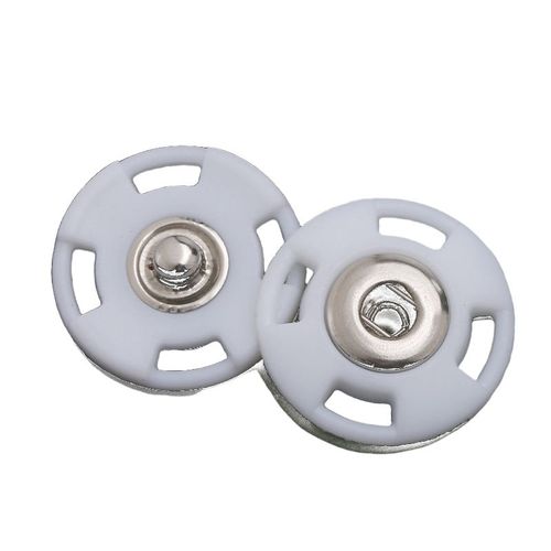 Boutons-Pression Invisibles, 25 Mm (10 Pices) Blanc