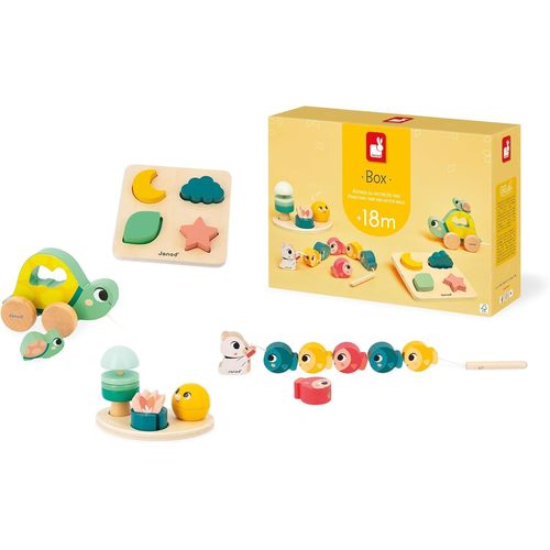 Box De Jeux Bb - Jouet Enfant 18 Mois - Jouets D'veil Avec Puzzle En Bois - Jeux De Motricit Bb - Jouets D'activit Et De Dveloppement Psychomoteur - A Partir De 18 Mois - J04064.[G479]