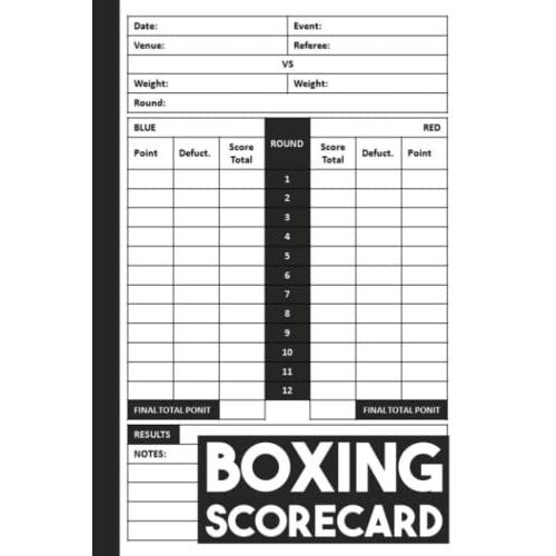 Boxing Scorecard: 100 Boxing Scorecards To Keep Record Boxing Match Scores, Boxing Score Sheet, Boxing Score Pads, Boxing Scorebook, 6 X 9 Inches   de publishing, klikha  Format Broch 