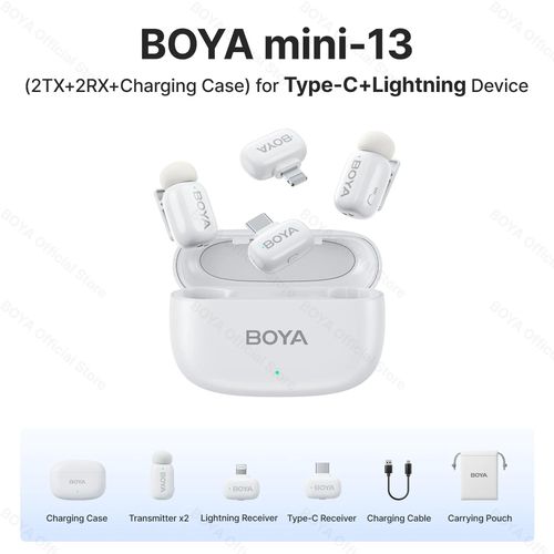 BOYA BOYA Mini Microphone  revers Lavalier sans fil pour iPhone iPad Android type-c tlphone diffusion en direct enregistrement Audio vido Vlog (13 (2TX-2RX-CC) -ltg-c)