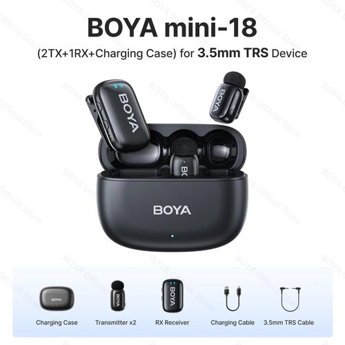 BOYA BOYA Mini Microphone  revers Lavalier sans fil pour iPhone iPad Android type-c tlphone diffusion en direct enregistrement Audio vido Vlog (18 (2TX-1RX-CC) -TRS)