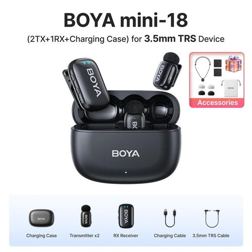 BOYA BOYA Mini Microphone  revers Lavalier sans fil pour iPhone iPad Android type-c tlphone diffusion en direct enregistrement Audio vido Vlog (18 - TRS-GIFT)