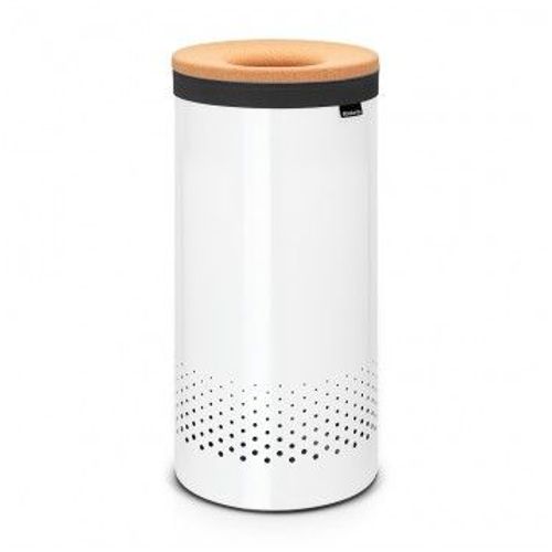 Brabantia Corbeille  Linge Avec Couvercle De Lige, 35l - White / Cork Brown