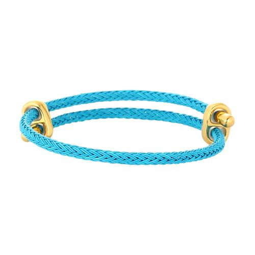 Bracelet  Breloques En Forme D'lphant Et D'toile Turc, Mauvais Il Bleu, En Forme De CUr, Style Boho, Tress, Equip D'un Fermoir Rglable En Acier Inoxydable, Pour Femme
