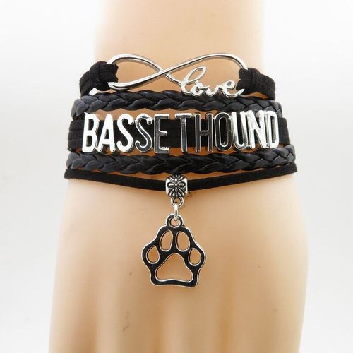 Bracelet  La Mode En Cuir Noir Pour Hommes Et Femmes, Breloque En Forme De Patte De Chien, Ide Cadeau