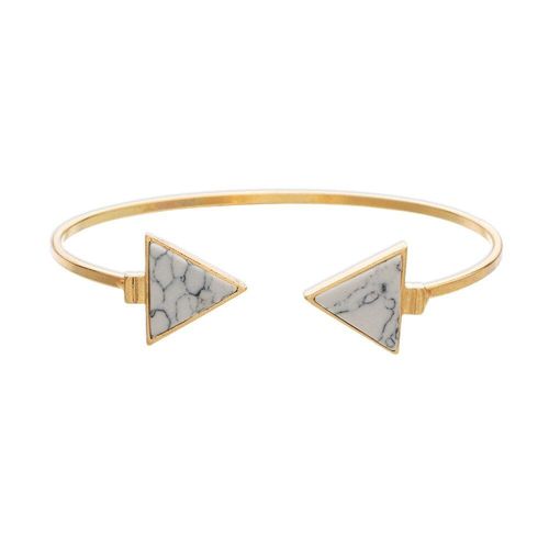 Bracelet  Manchette Ouverte En Forme De Triangle, En Fausse Pierre De Marbre, Couleur Noir Et Blanc,  La Mode, Punk, Indien