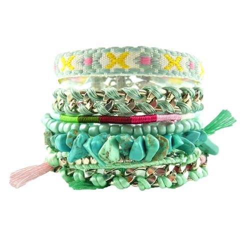 Bracelet Brsilien Multiple Ethnique Pierre Lapi Lazuli Vert Emeraude