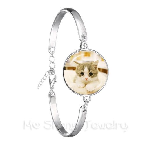 Bracelet Chihuahua En Forme De Chien, Classique Et Mignon, Avec Dme En Verre De 18mm, Plaqu Argent,  La Mode, Dessin Anim, Cadeau, 2018