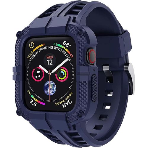 Bracelet Compatible Avec Apple Watch Series 7 41mm Pour Series 6 5 4 40mm Series 3 38mm, Bracelet Robuste En Tpu Avec tui De Protection Intgrale Pour Femmes/Hommes Bleu