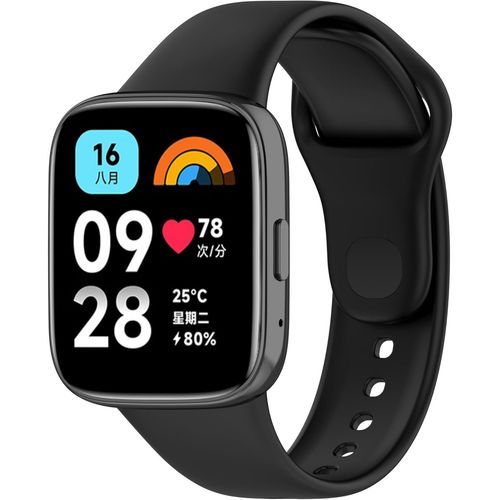 Bracelet Compatible Avec Redmi Watch 3 Active Femme Homme, Souple Silicone Bracelet De Remplacement Pour Redmi Watch 3 Active (A-Noir)[Dai6280007]