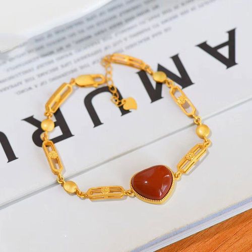 Bracelet De Calcdoine En Porcelaine Pour Femmes, Nouveau, Incrust D'mail Naturel, Charme Artisanal Chinois Unique, Ancien, Dor, Bijoux Pour Femmes
