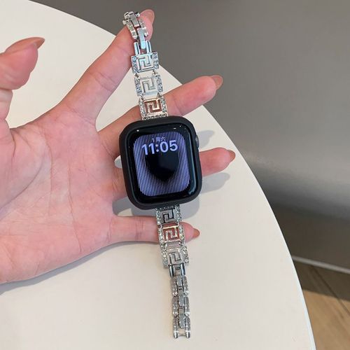 Bracelet De Montre Cratif En Diamant Carr Labyrinthe Adapt Aux Gnrations Apple 1  10 Sefit3 Huawei 8/9 Gt5/4 Bracelet De Montre Xiaomi 8/9-Argent - Applicable : Huawei Gt4-41 Mm