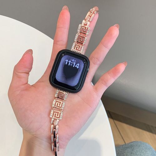 Bracelet De Montre Cratif En Diamant Carr Labyrinthe Adapt Aux Gnrations Apple 1  10 Sefit3 Huawei 8/9 Gt5/4 Bracelet De Montre Xiaomi 8/9-Or Rose - Compatible Avec : Huawei Gt4-46 Mm
