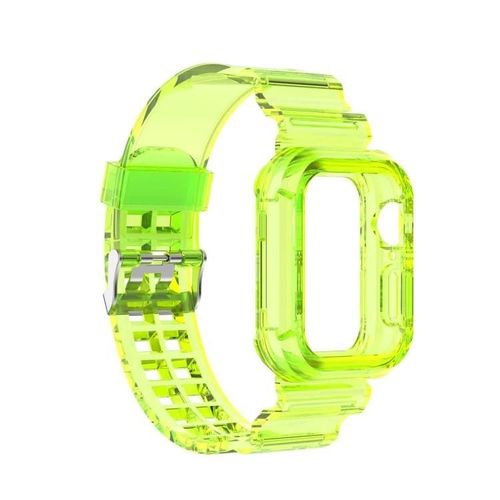 Bracelet De Montre En Silicone Pour Apple Watch Series 8/7/6/5/4/3/2/1-Jaune Transparent Jaune Transparent