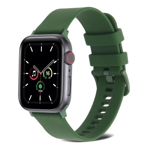 Bracelet De Montre En Silicone Pour Apple Watch Series 8/7/6/5/4/3/2/1-Vert,Vert Armure Toile