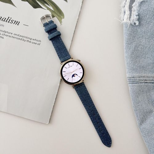 Bracelet De Montre En Toile Denim Pour Femme Huawei Watch Gt4 41 Mm, Compatible Avec Les Modles Gt3/Gt2/Gt3/Gt4 Pro-Bracelet Gt4 Denim - Denim Fonc - Nouveau Gt4 - 18 Mm