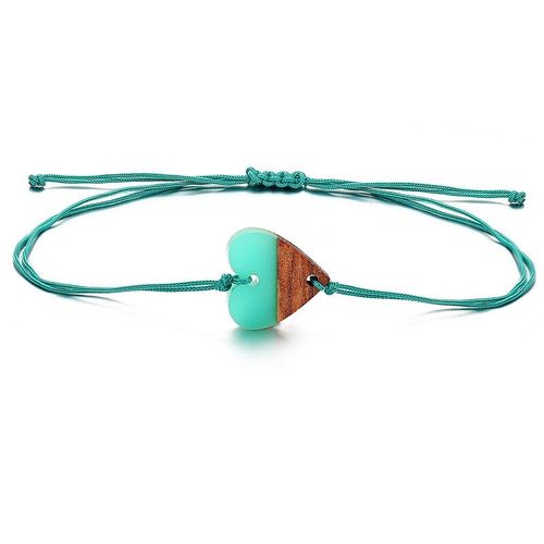 Bracelet En Bois Cratif Cactus Numro 0 En Forme De CUr, Corde Tresse Verte, Chane  Main, Charmant, Cadeau De Fte Pour Femmes