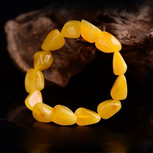 Bracelet En Cire D'abeille Jaune, Beurre De Poulet, Ambre Naturel De Deuxime Gnration, Bracelet Rugueux Pour Hommes Et Femmes