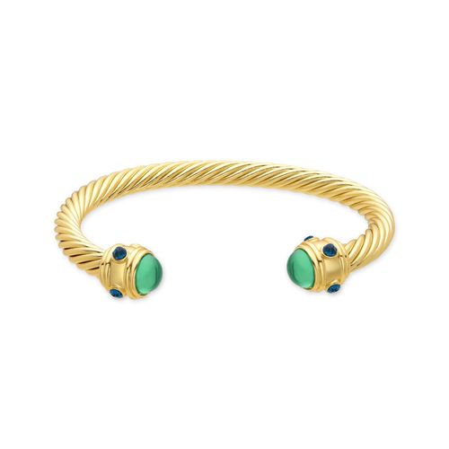 Bracelet En Cristal Vert Luxenter Sirose En Or Jaune 18 Carats.