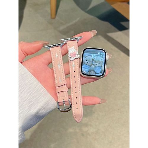 Bracelet En Cuir Avec Motif Chat Et Lapin, Compatible Avec Les Montres Apple, Huawei Gt543 Et Xiaomi 98pro.-Lapin Rose - Compatible Avec Huawei Gt5-41 Mm