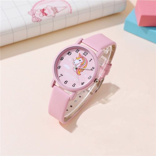 Bracelet En Cuir Chancelier Pour Enfants,Montre Licorne,Dessin Mignon,Rose - Type Pink 2