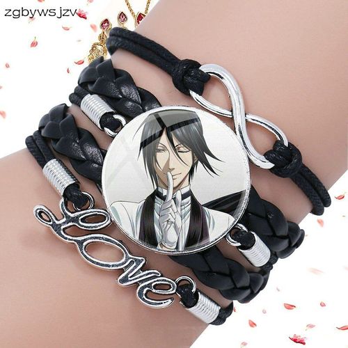 Bracelet En Cuir Noir Multicouche En Verre Fait  La Main, Dclaration De Majordome, Joli Bijou Pour Filles, Cadeau