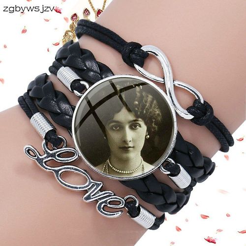 Bracelet En Cuir Noir Pour Femmes Et Filles, Collier Fait  La Main, Verre Multicouche, Bijoux, Bijouterie Lina Cavalieri