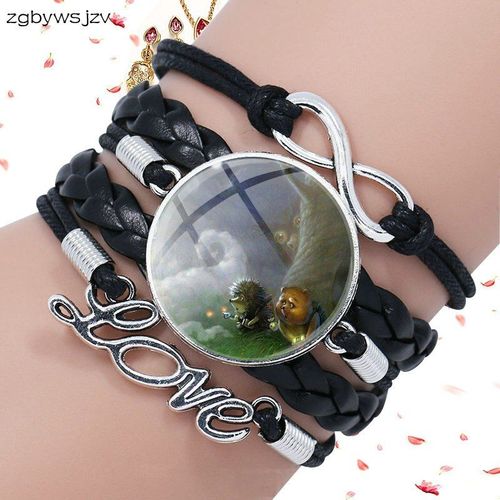 Bracelet En Cuir Noir Pour Femmes, Motif Hrisson, Surface En Pierre De Verre, Multicouche, Bijoux De Dclaration, Offre Spciale