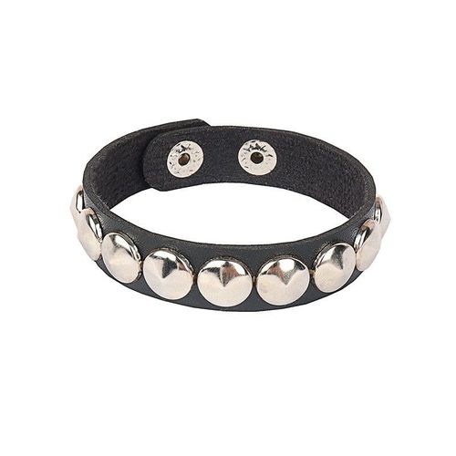 Bracelet En Cuir Noir Pour Hommes Et Femmes,Mode Punk,Bracelet En Mtal Risale,Breloque  Goujon,Bracelet Rond Des Annes 80,Bijoux Gothiques Rock