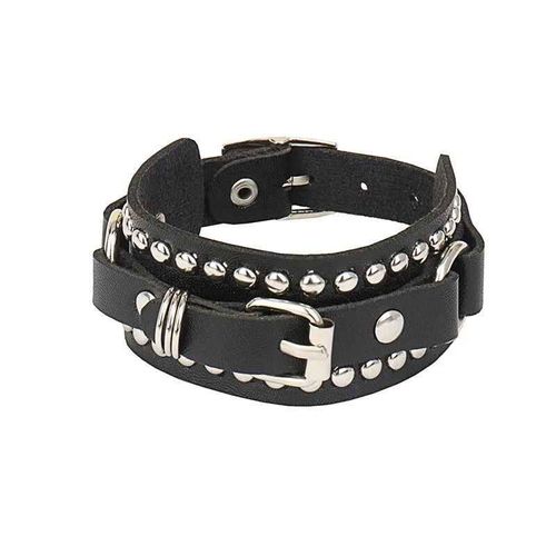 Bracelet En Cuir Pu Clout Pour Homme Et Femme,Punk,Gothique,Steampunk,Noir,Rivet  Pointes,Manchette,Unisexe,Annes 80