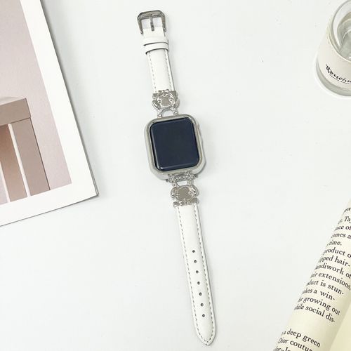 Bracelet En Cuir Souple Rouge Limit Pour Apple Watch, Compatible Avec Les Modles De La Gnration 978 Et Iwatch 6543se-Pacha Dog - Boucle Ivoire Blanc Or - 38 Mm/40 Mm/41 Mm