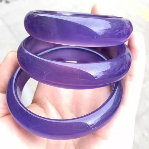 Bracelet En Jade Et Violet Fonc Pour Femmes, Calcdoine Naturelle, Sculpt  La Main, Bijoux En Jade, En Agate Vritable, 2021