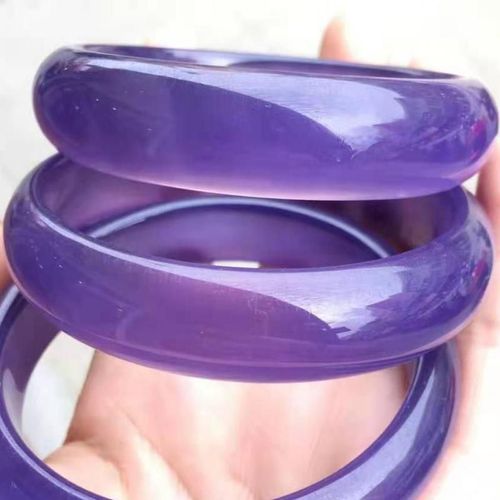Bracelet En Jade Et Violet Fonc Pour Femmes, Calcdoine Naturelle, Sculpt  La Main, Bijoux En Jade, En Agate Vritable, 2021