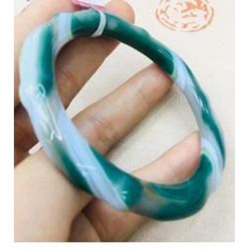 Bracelet En Jade Sculpt En Bambou Vert, Agate Naturelle Pure, Deux Couleurs, lgant, Pour Femmes, Envoyer Un Certificat