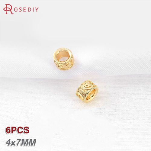 Bracelet En Laiton Dor 18 Carats Pour Femme, Motif Circulaire Rond, Perles  Grand Trou, Bijoux  Bricoler Soi-Mme, Accessoires De Bracelet Excutif