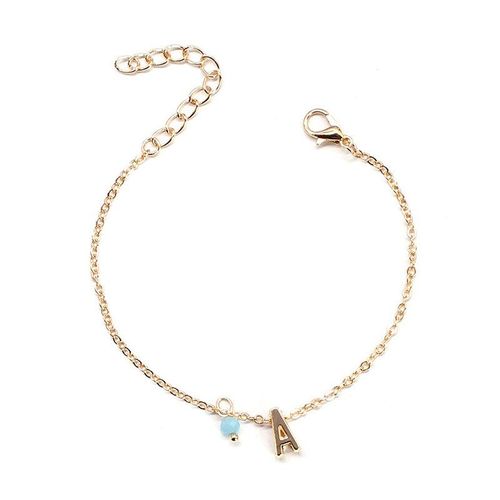 Bracelet En Mtal Avec Lettre A, Design Cratif Simple, Charmant, Initiales De Couleur Or Argent, Bijoux  La Mode, Cadeau D'anniversaire