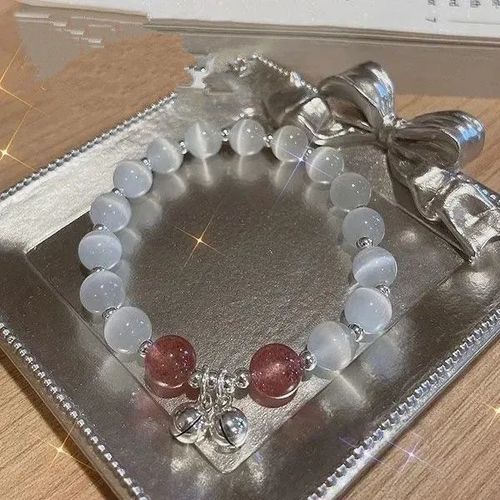 Bracelet En Opale Et Cloche Pour Femmes, Mode Corenne, Ins Pierre De Lune, Perle De Cristal, Luxe, Pendentif Pour Filles