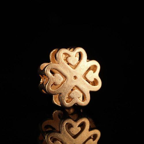 Bracelet En Or Jaune 24k Pour Femme, Perles Creuses En Forme De CUr, Adaptes Aux Breloques, Accessoires De Bijouterie, Fait  La Main, Bricolage, 11mm